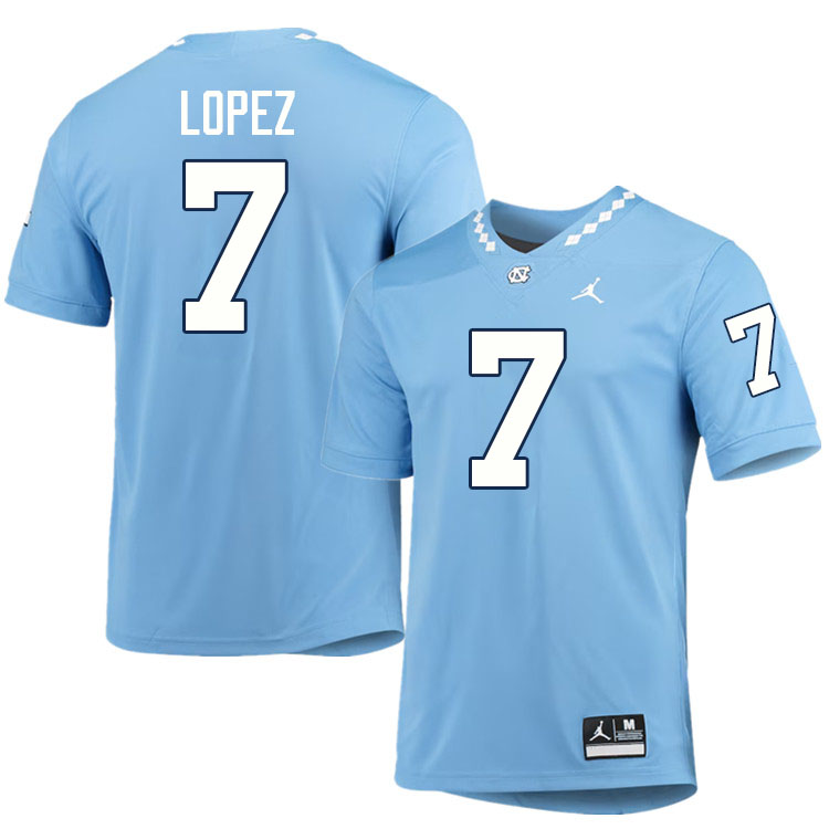 #7 Gio Lopez North Carolina Tar Heels College Football Jersey Stitched-Carolina Blue